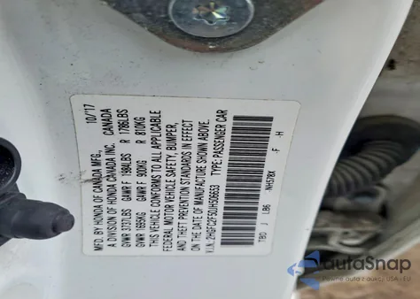 2018 Honda Civic Lx из США, поврежденный, VIN 2HGFC2F50JH506653